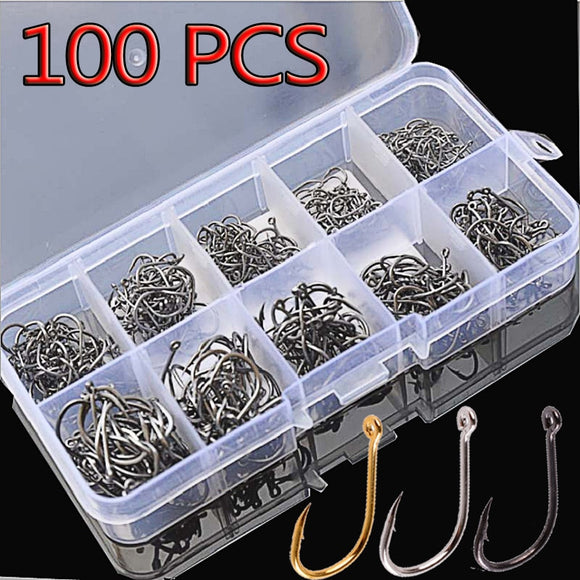 100pcs Carbon Steel Hook Kit.