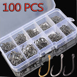 100pcs Carbon Steel Hook Kit.