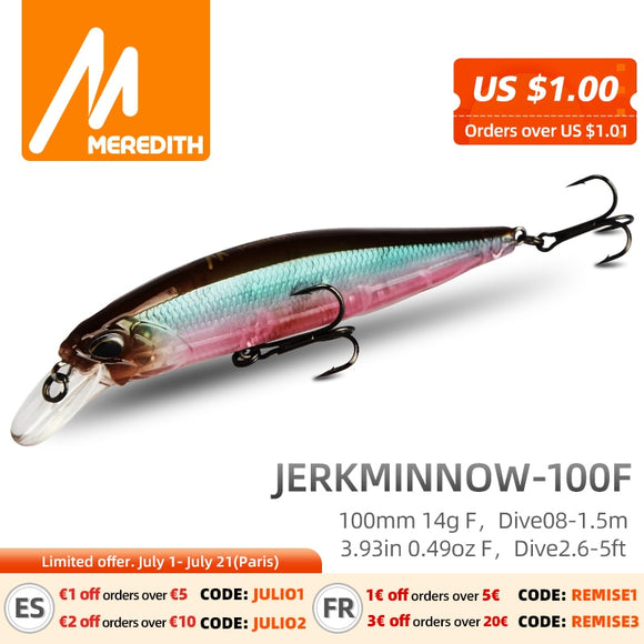 MRERDITH JERK MINNOW 100F 14g Fishing Lure